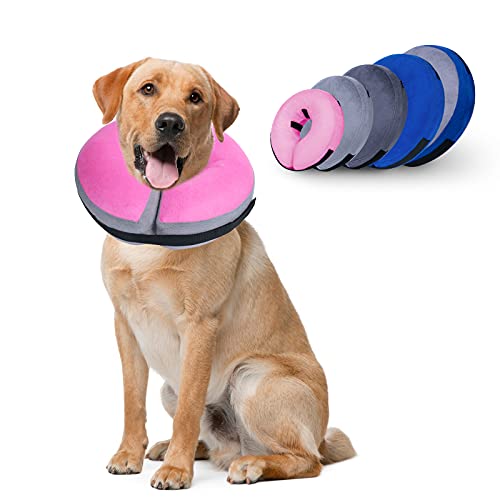 Dunhuang Pet Protective Inflatable Collar, Dog Cone Collar Soft for Dogs and Cats After Surgery, Prevent Pets from…