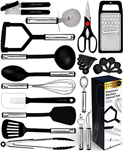 Kitchen Utensil Set – 23 Pcs Nylon Cooking Utensils Set for Non Stick Pans Kitchen Set – Kitchen Utensils Set Spatula…