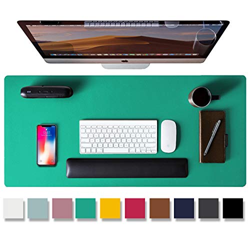 Leather Desk Pad Protector,Mouse Pad,Office Desk Mat, Non-Slip PU Leather Desk Blotter,Laptop Desk Pad,Waterproof Desk…
